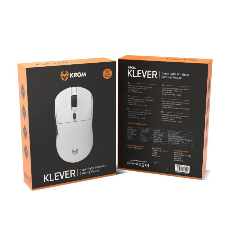 Rato KROM KLEVER Gaming superligero Sem fios Blco - imagem 2