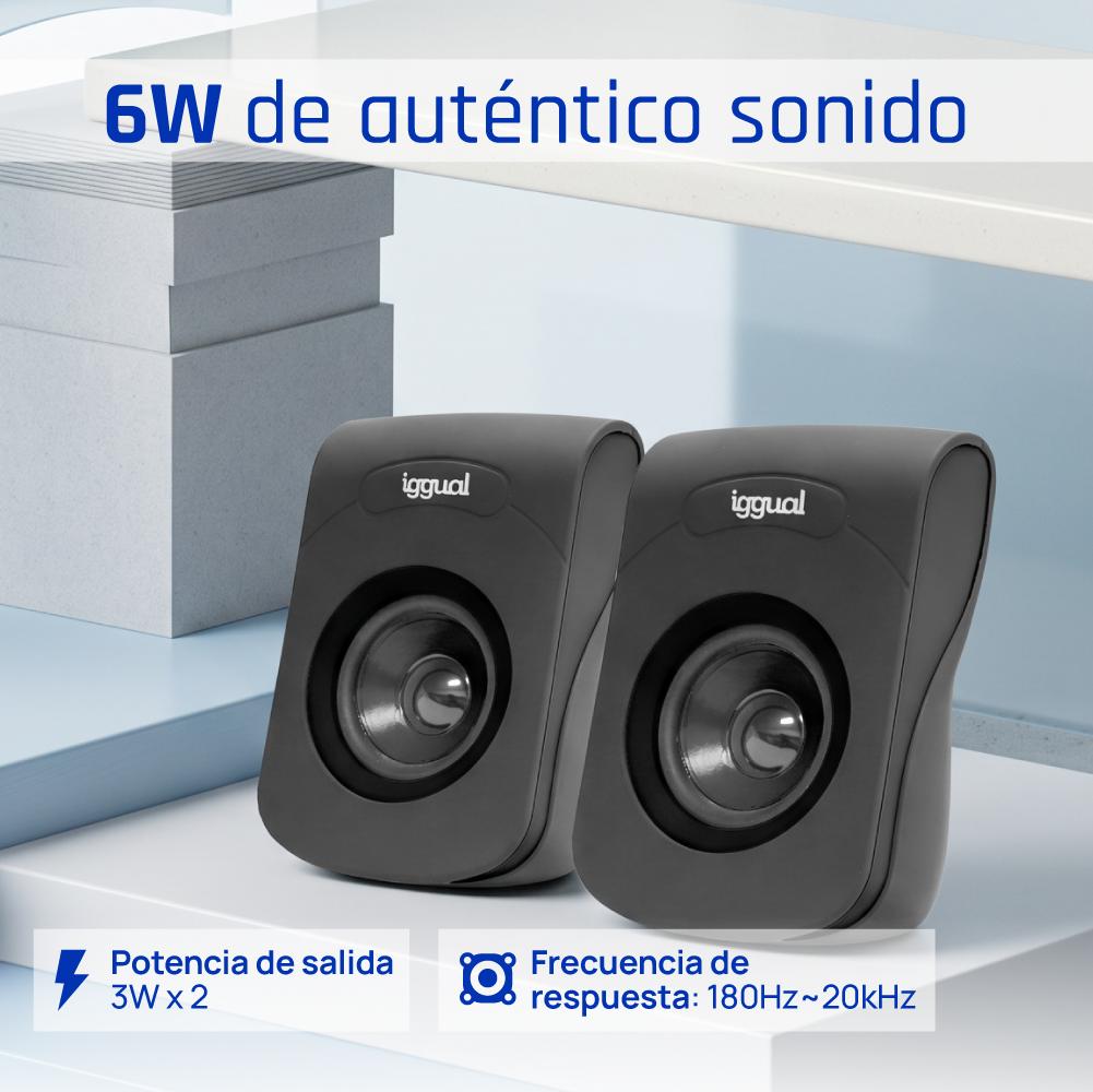 Coluna iggual Altavoces 2.0 6W mini-jack + USB - imagem 3