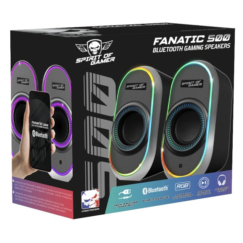 Coluna Spirit Of Gamer Altavoz 2.0 FANATIC 500 RGB Black - imagem 2