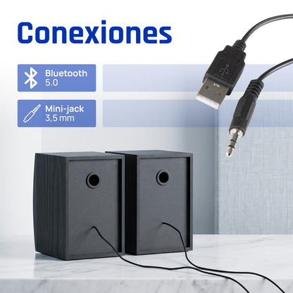 Coluna iggual Altavoces 2.0 10W mini-jack + USB Bluetooth - imagem 3