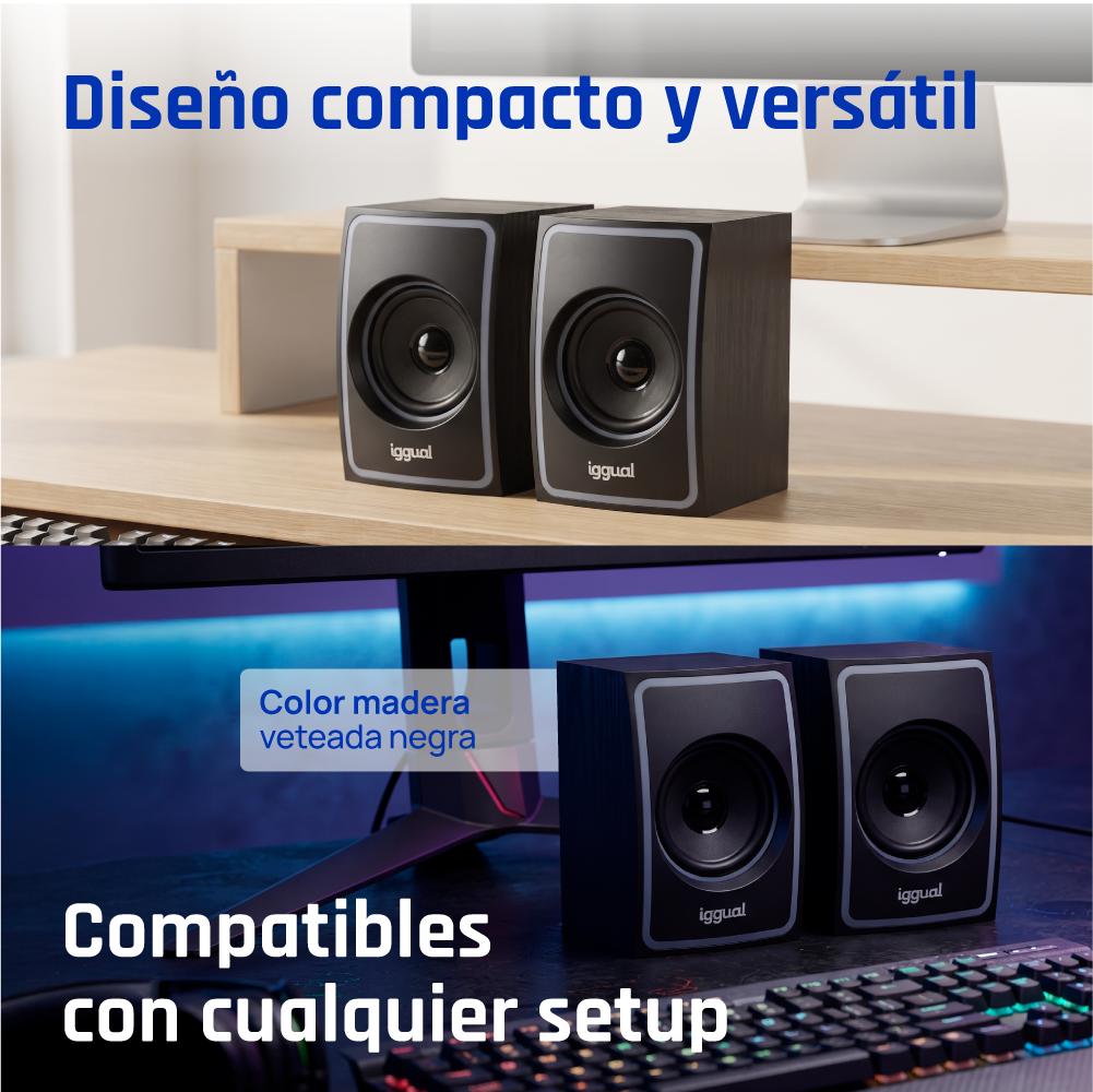 Coluna iggual Altavoces 2.0 10W mini-jack + USB Bluetooth - imagem 4