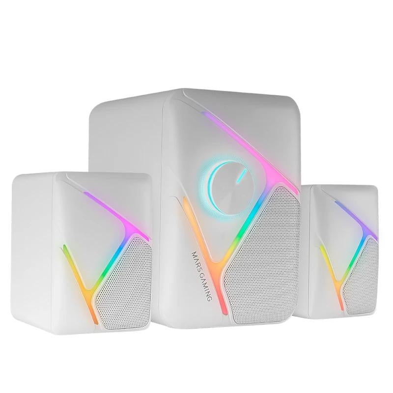 Coluna Mars de jogos Colunas MS-H21 2.1 35W RGB Branco - imagem 2