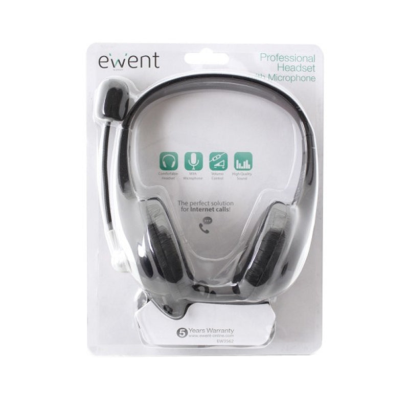 EWENT EW3562 auscultadores + Micrófono Stéreo Preto - imagem 4