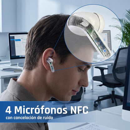 iggual auscultadores inalámbricos TWS Bluetooth blan - imagem 5