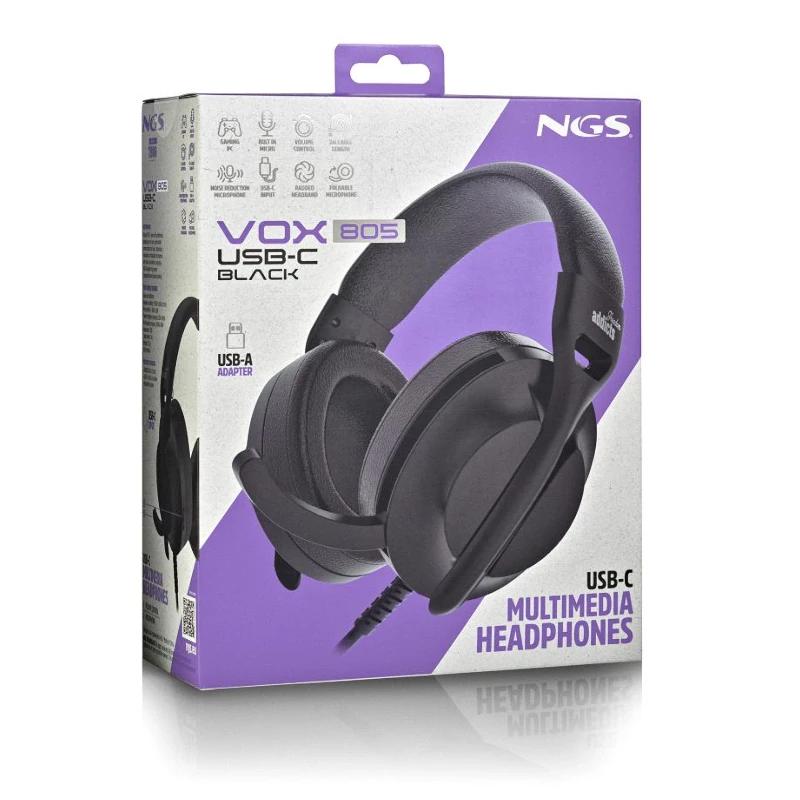 NGS auscultadores Cabo USB-C Control Vol. Preto - imagem 5
