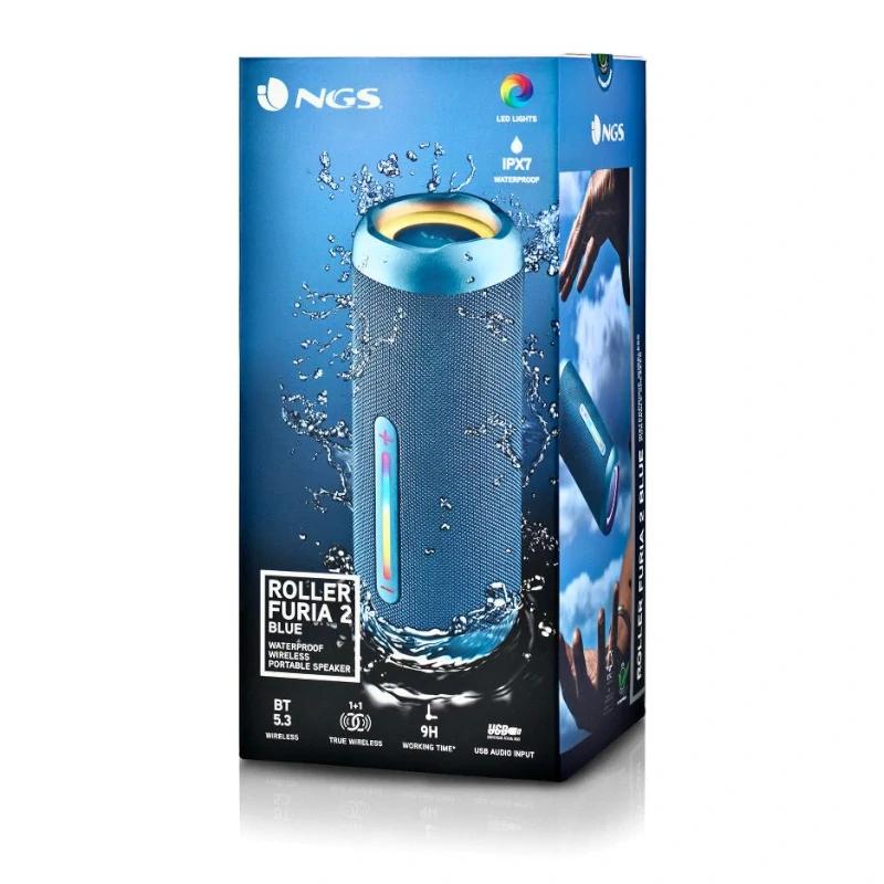 Coluna NGS RollerFuria2 BT Rgb IP67 Azul 30W - imagem 3