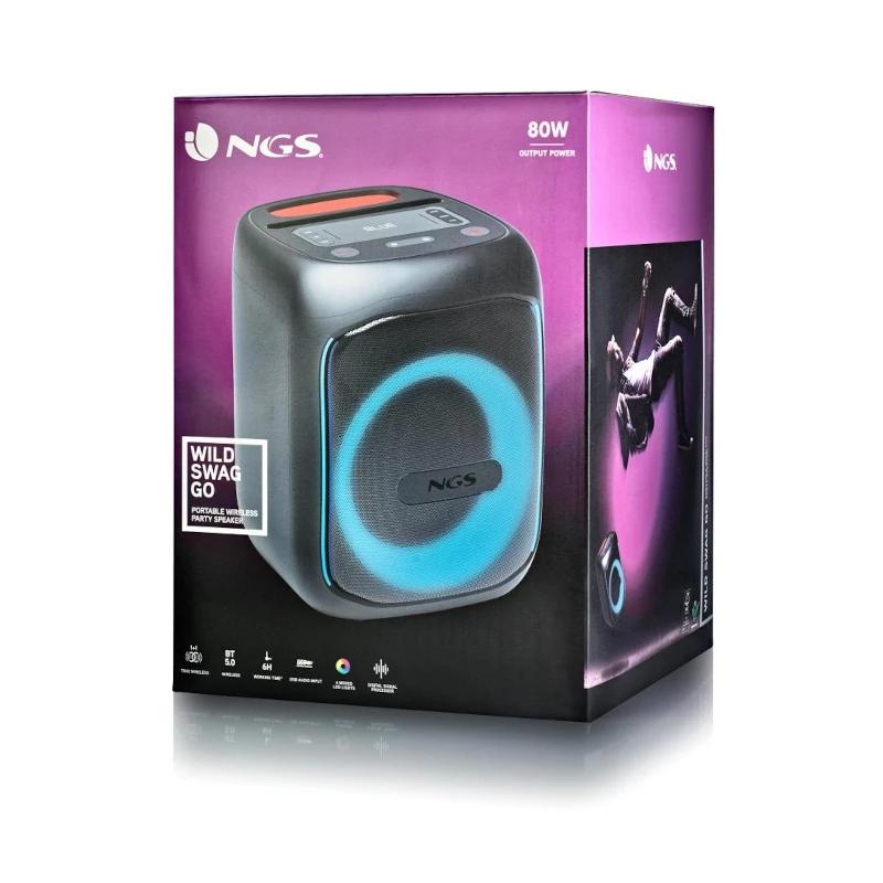 Coluna NGS Portátil BT-TWS-80W BAT-USB-AUXIN-TF - imagem 5