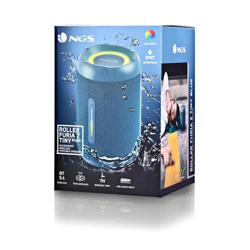Coluna NGS Furia 2 azul BT Rgb IPX7 - imagem 5