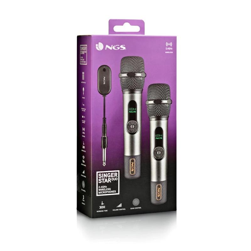 Microfone NGS Micrófonos Sem Fios Vocales Pack 2 - imagem 5