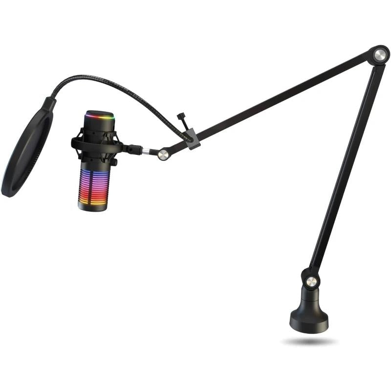 Microfone KROM KAZE PRO Kit microfone Streaming RGB