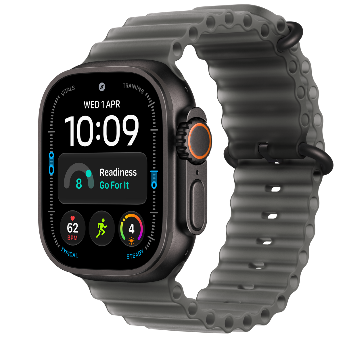 Apple Watch Ultra 4 GPS + Cellular 49 mm titânio preto com bracelete Ocean translúcida preta