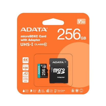Cartão de Memória ADATA microSDXC/SDHC UHS-I U3 256GB c/adapt - imagem 3