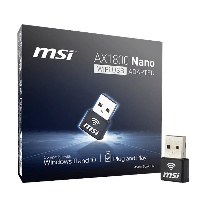 Adaptador de Rede MSI GUAX18N AX1800 WiFi6 USB Nano Adaptador - imagem 5