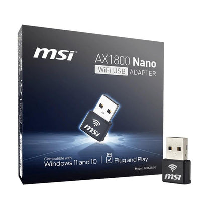 Adaptador de Rede MSI GUAX18N AX1800 WiFi6 USB Nano Adaptador - imagem 5