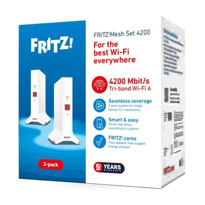Sistema Mesh Wi-Fi Fritz!Repeater Set 4200 2-pk WiFi6 - imagem 2