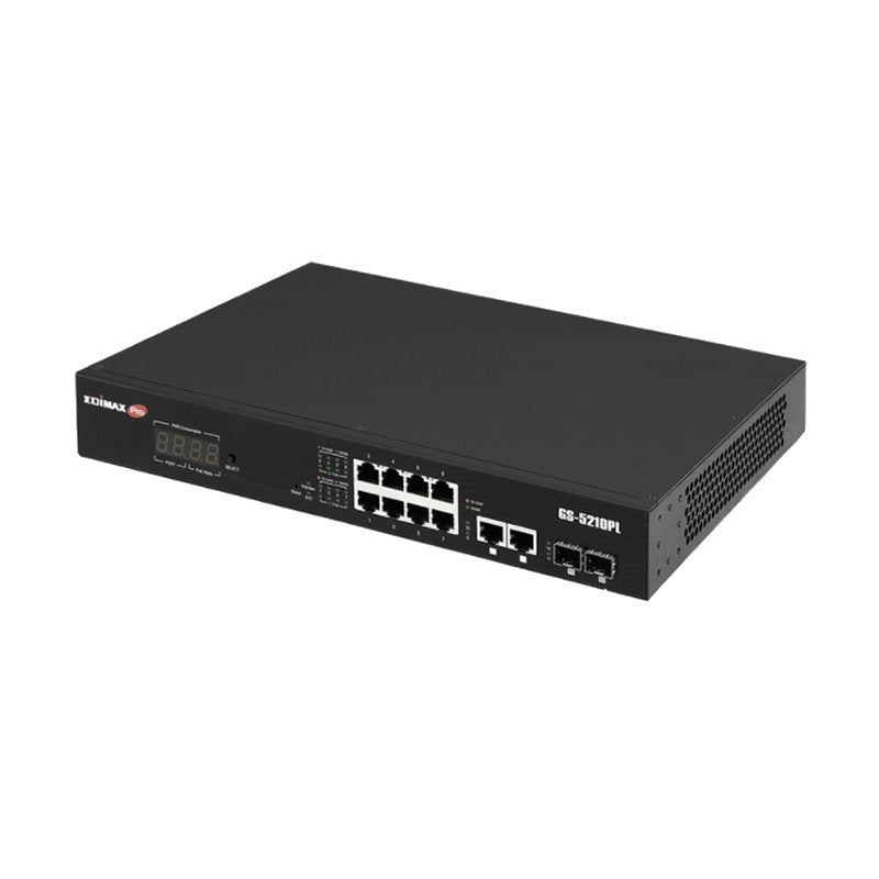 Switch de Rede Edimax GS-5210PL 10xGb PoE+ 2xSFP Surve - imagem 3