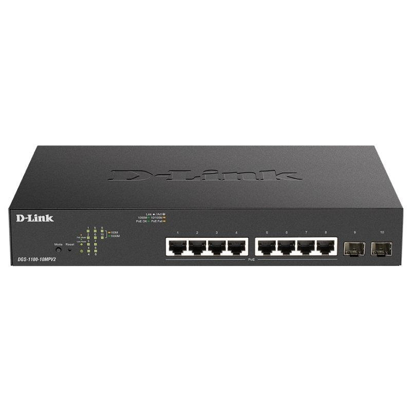 Switch de Rede D-Link DGS-1100-10MPV2/E 8xGb PoE+ 2xSFP - imagem 2