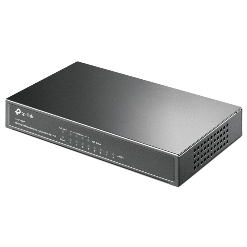 Switch de Rede TP-LINK TL-SF1008P 8x10/100Mbps 4xPoE Metal - imagem 3