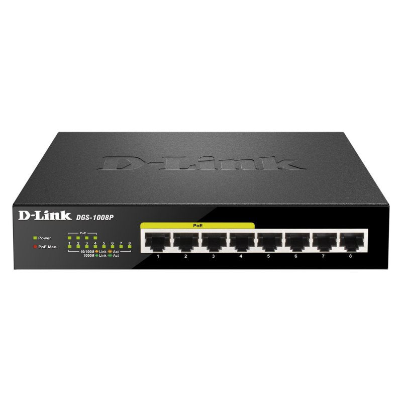 Switch de Rede D-Link DGS-1008P 8xGB 4xPoE - imagem 4
