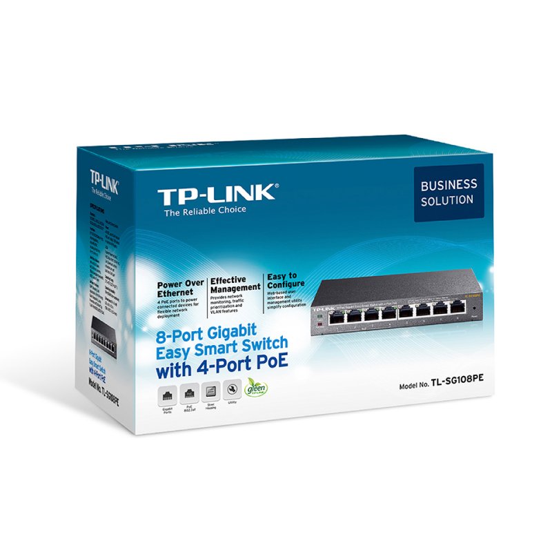 Switch de Rede TP-LINK TL-SG108PE 8xGB 4xGB PoE - imagem 4