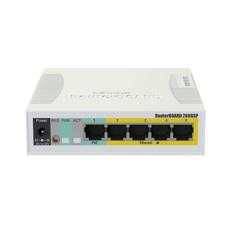 Switch de Rede MikroTik CSS106-1G-4P-1S RB260GSP 5xGB 1xSF