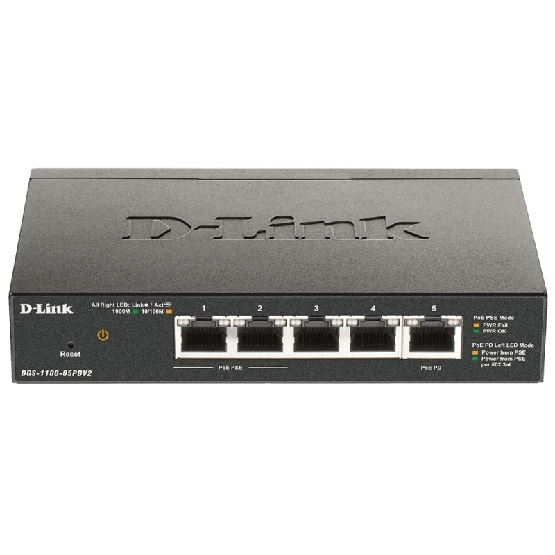 Switch de Rede D-Link DGS-1100-05PDV2 5xGb PoE 1xPD (18W) - imagem 2