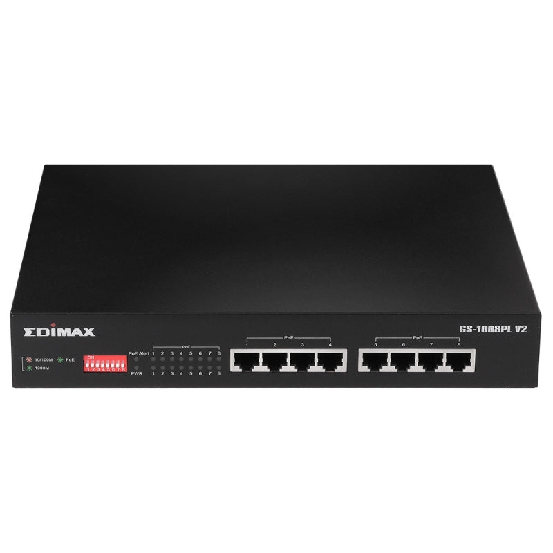 Switch de Rede Edimax GS-1008PL V2 8xGbE PoE+