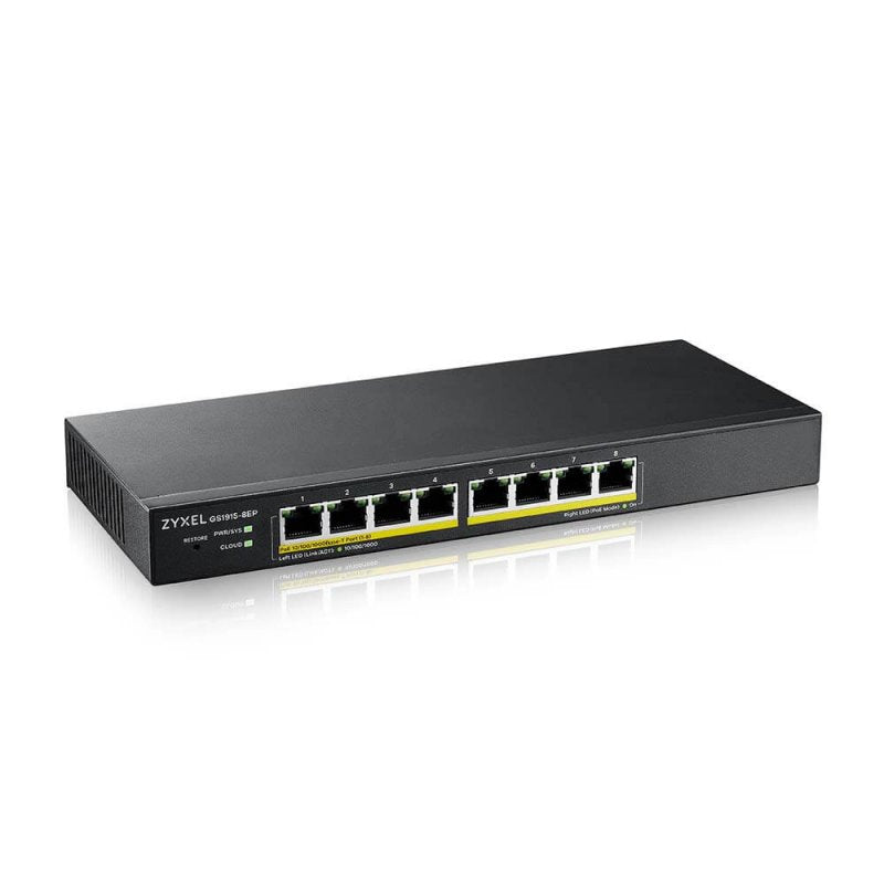 Switch de Rede ZyXEL GS1915-8EP Smart 8xGbE PoE 60W Nebula - imagem 4