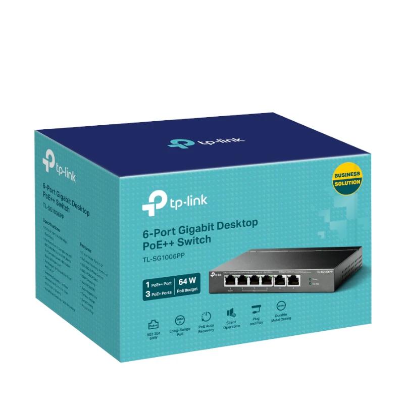 Switch de Rede TP-Link TL-SG1006PP 6xGB (3xPoE+ 1xPoE++) - imagem 5
