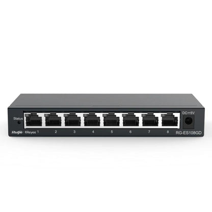 Switch de Rede Reyee Unmanaged 8xGb RJ45 Steel Case