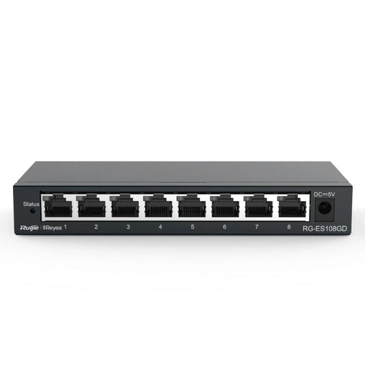 Switch de Rede Reyee Unmanaged 8xGb RJ45 Steel Case