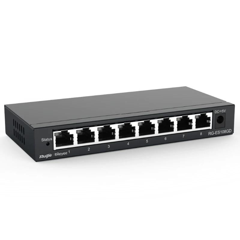 Switch de Rede Reyee Unmanaged 8xGb RJ45 Steel Case - imagem 3