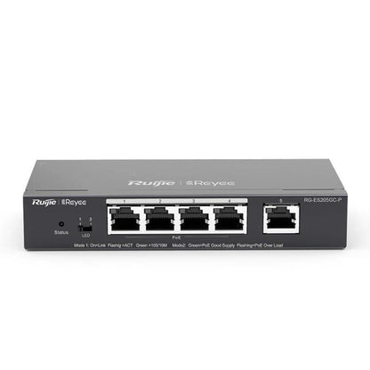 Switch de Rede Reyee 5xGb RJ45 (4 PoE/POE+) 54W Steel