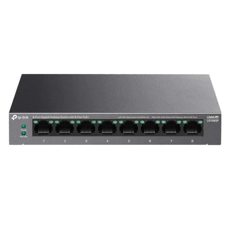 Switch de Rede TP-Link LS108GP 8xGb PoE+ 62W Desktop - imagem 2