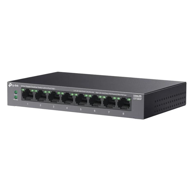 Switch de Rede TP-Link LS108GP 8xGb PoE+ 62W Desktop - imagem 4