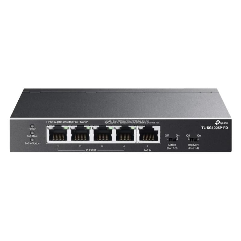 Switch de Rede TP-Link TL-SG1005P-PD 1xPoE++ In 4xPoE+ Out - imagem 4