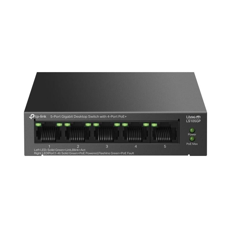 Switch de Rede TP-Link LS105GP 4xGb PoE+ 1xGb 65w - imagem 5