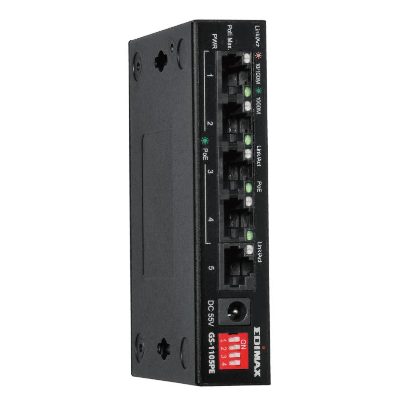 Switch de Rede Edimax GS-1105PE Swithc 5xGbE (4PoE+) LR - imagem 3