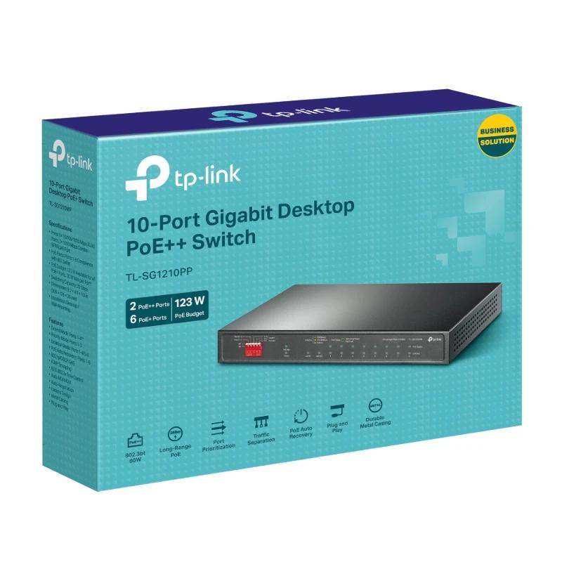 Switch de Rede TP-Link TL-SG1210PP 6xG PoE+ 2xG PoE++ 2xG - imagem 5