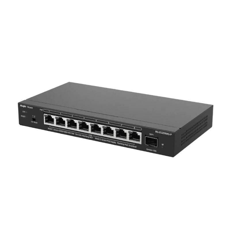 Switch de Rede Reyee ES209MG-P 5xmGB PoE 1xSFP+ 130W
