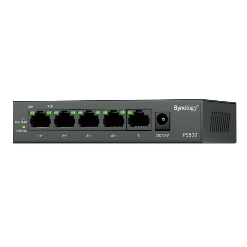 Switch de Rede Synology PS500 4xG PoE+ 1xG 60W