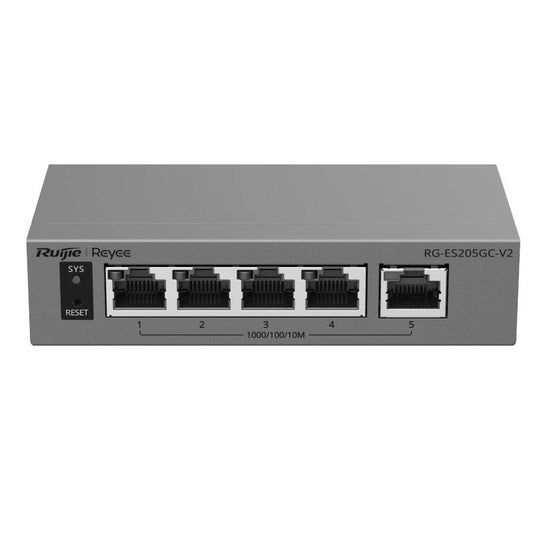 Switch de Rede Reyee RG-ES205GC-V2 Cloud 5P Gigabit Não PoE