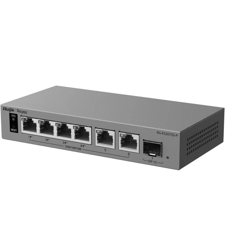 Switch de Rede Reyee RG-ES207GS-P Cloud 4P PoE + 2P 1G + 1 - imagem 3
