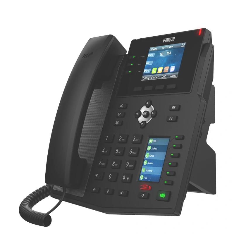 Telefone VoIP Fanvil X4U, 12 líneas SIP, 1 Ecrã lateral - imagem 2