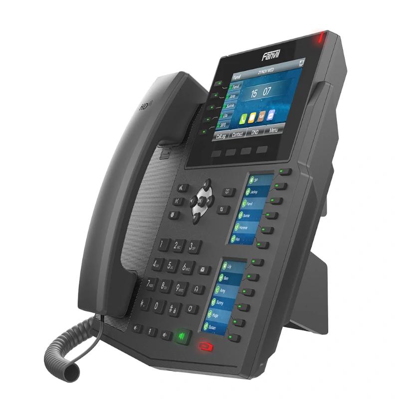 Telefone VoIP Fanvil X6U, 20 líneas SIP, 2 pantallas laterales - imagem 2