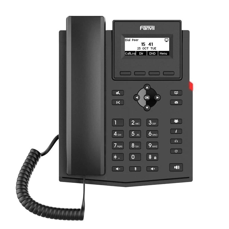 Telefone VoIP Fanvil X301P, 2 líneas SIP, com PoE, sem PSU
