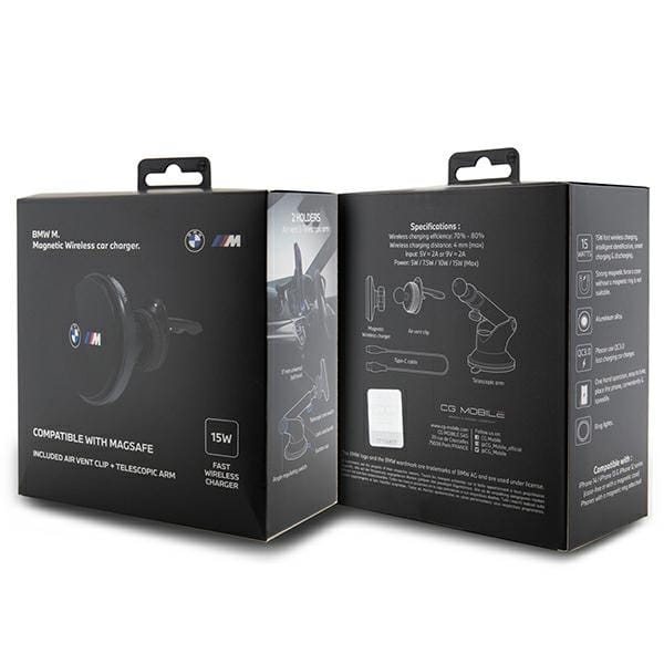 Suporte Magnético BMW Edição M – Fixação em Grelha, Tablier ou Vidro (Preto)