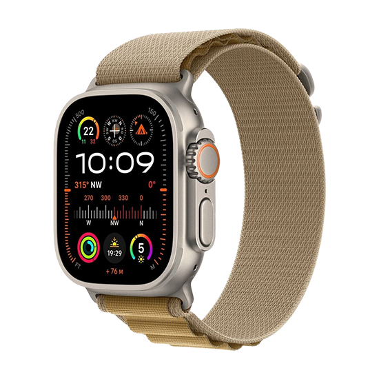 Watch Apple Watch Ultra 2 (2024) LTE 49mm Natural Titanium Case with Alpine Loop M - Almond