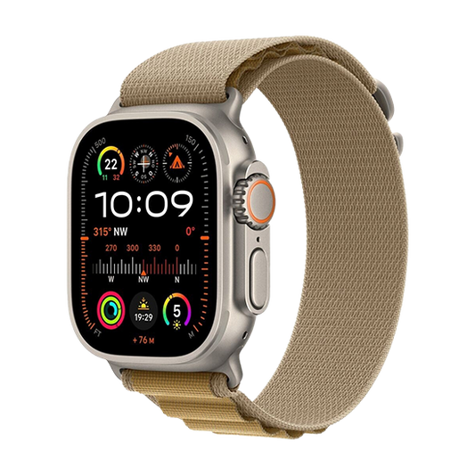 Watch Apple Watch Ultra 2 (2024) LTE 49mm Natural Titanium Case with Alpine Loop M - Almond