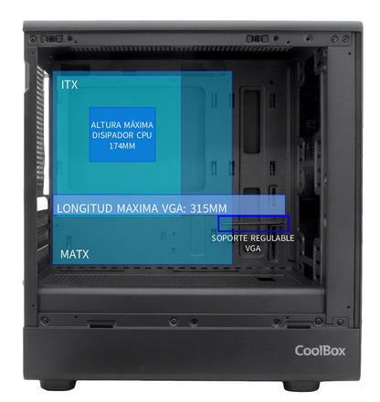 Caixa de Computador Coolbox Caja Gaming MATX GM350 DARKFACE USB-C 3.2 - imagem 14